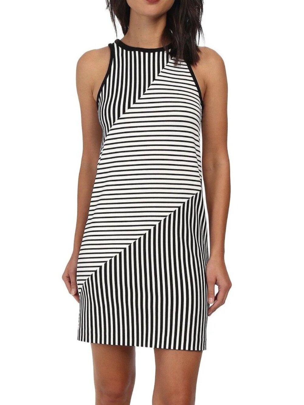 NWT REBECCA MINKOFF Brady Black/White Stripe Sleeveless Dress XS